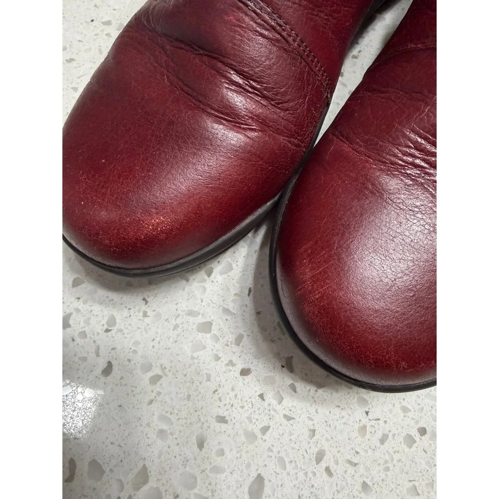 Jambu Bary Booties Burgundy Leather Water Resistant Memory Foam comfort 8.5M